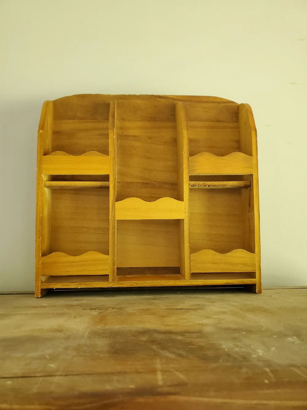 Natural Wood Wall Organizer Shelf